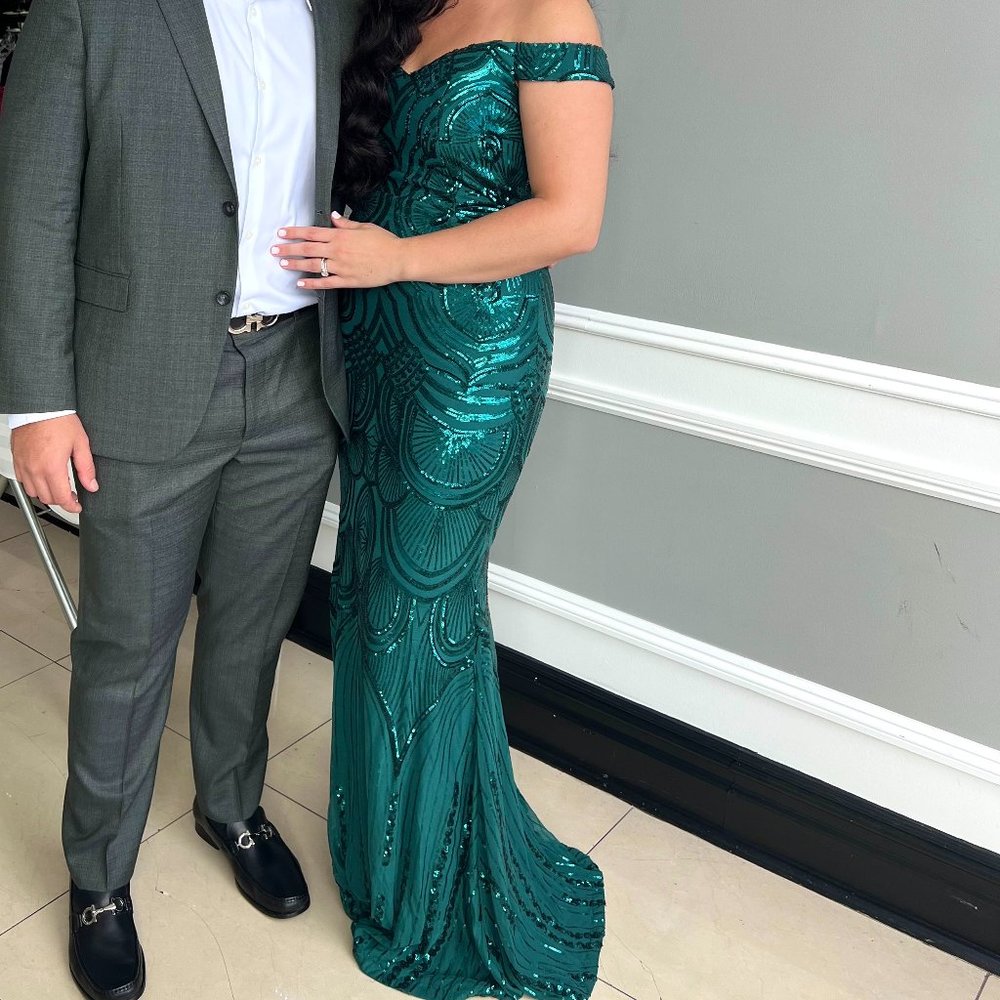 Green Sequin Maxi Dress